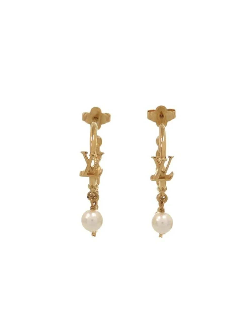 Louis Vuitton Blooming Earrings Pearl Metal Faux Gold